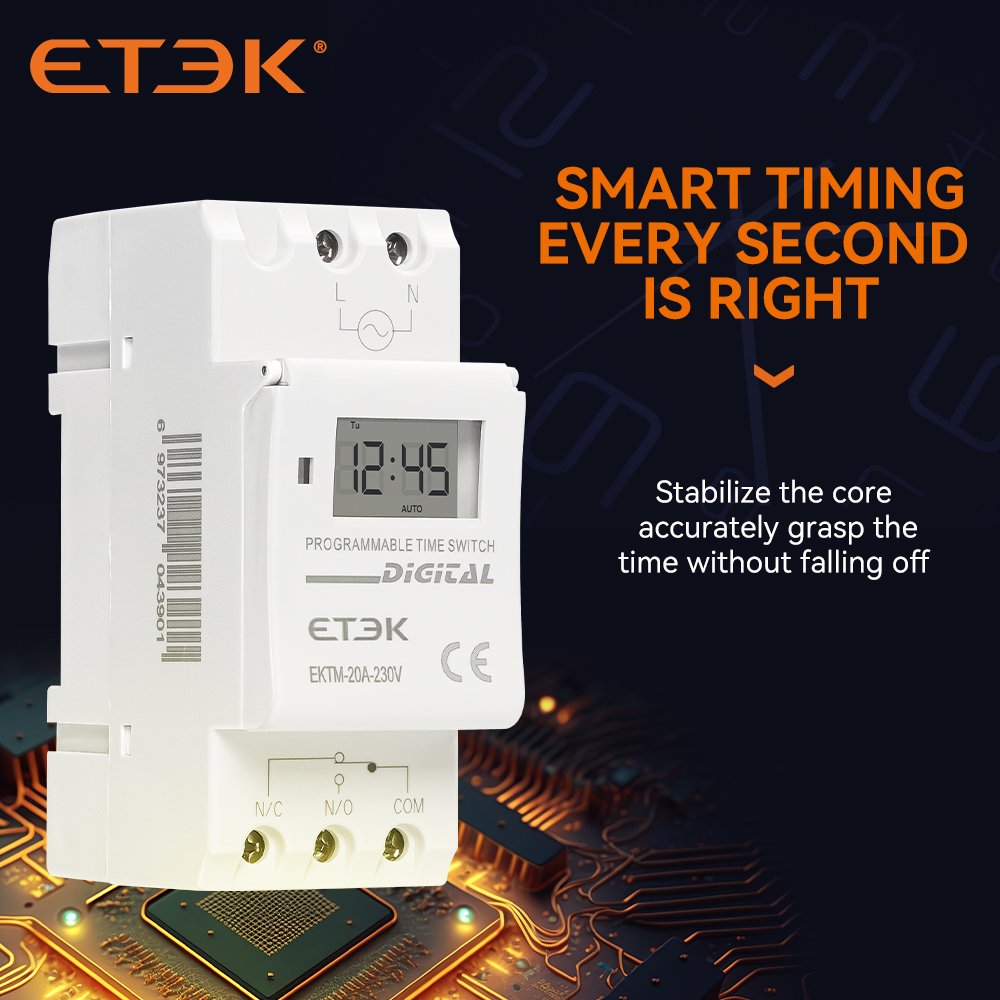 ETEK Weekly Programmable Timer Undervoltage protection Replay CE 3 Phase Industrial Relay Voltage protection Supplier EKTM-20A