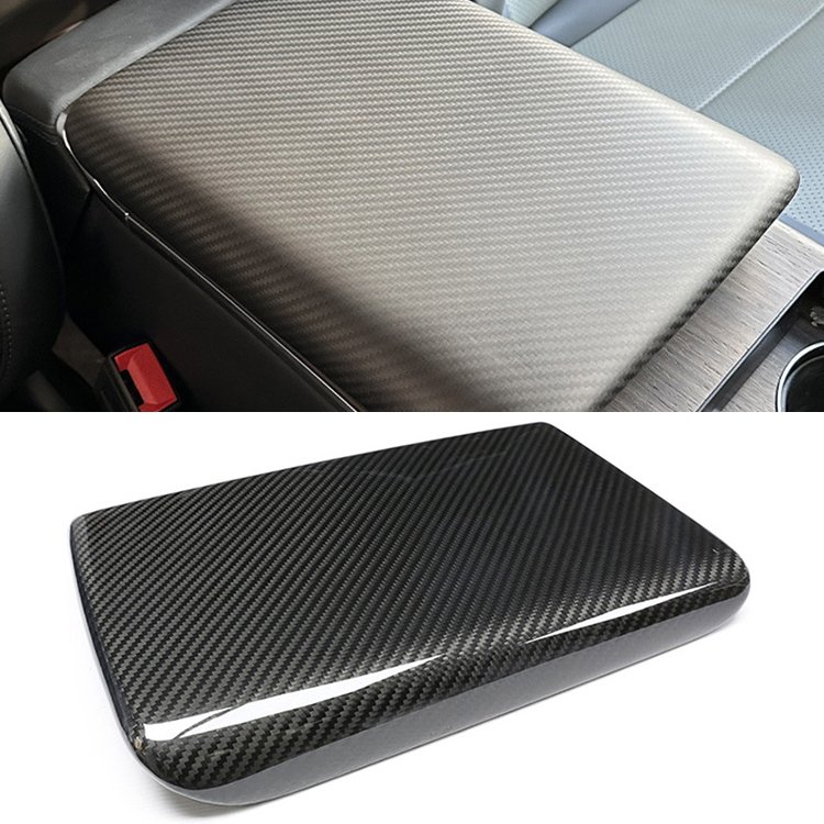 Dry Carbon Fiber Interior Kit Central Armrest Box Trim for Tesla Model 3 Y X S 2023+