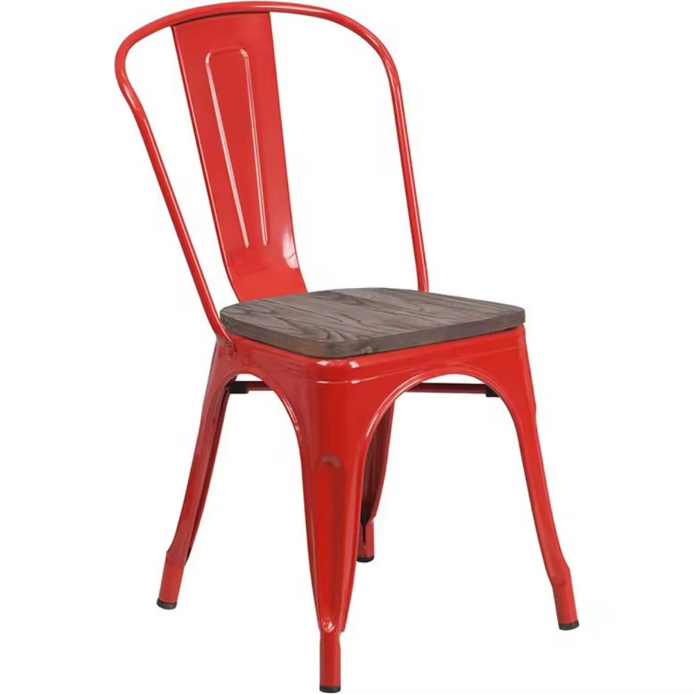 Wholesale Stackable Industrial Bar Stool Metal Dining Chairs for Cafe