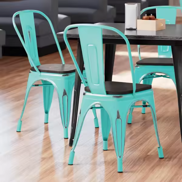 Wholesale Stackable Industrial Bar Stool Metal Dining Chairs for Cafe