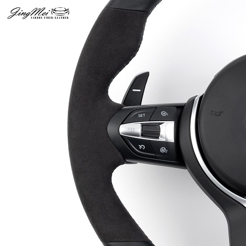 Red Leather Stripe Full Leather Steering Wheel For BMW M3 M5 M6 F10 5 Series F12 6 Series F01 M Perfomance X1 X2 X3 X4 X5 X6
