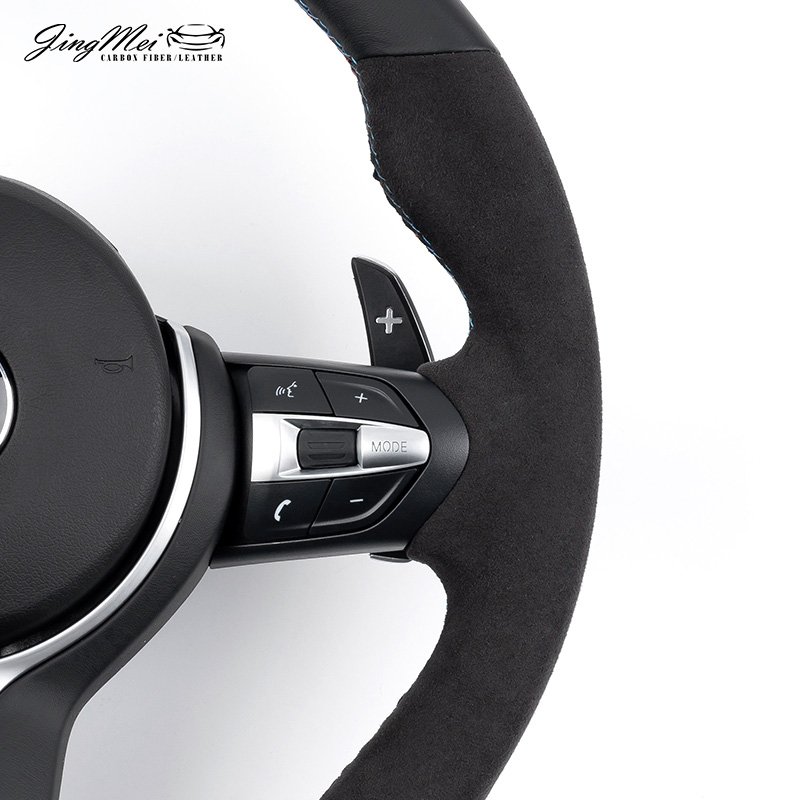 Red Leather Stripe Full Leather Steering Wheel For BMW M3 M5 M6 F10 5 Series F12 6 Series F01 M Perfomance X1 X2 X3 X4 X5 X6