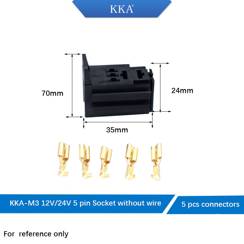 PCB Relay Socket for 30A Automotive Relay , for KKA-M3 Automotive Relay, Without Wires. with Connectors
