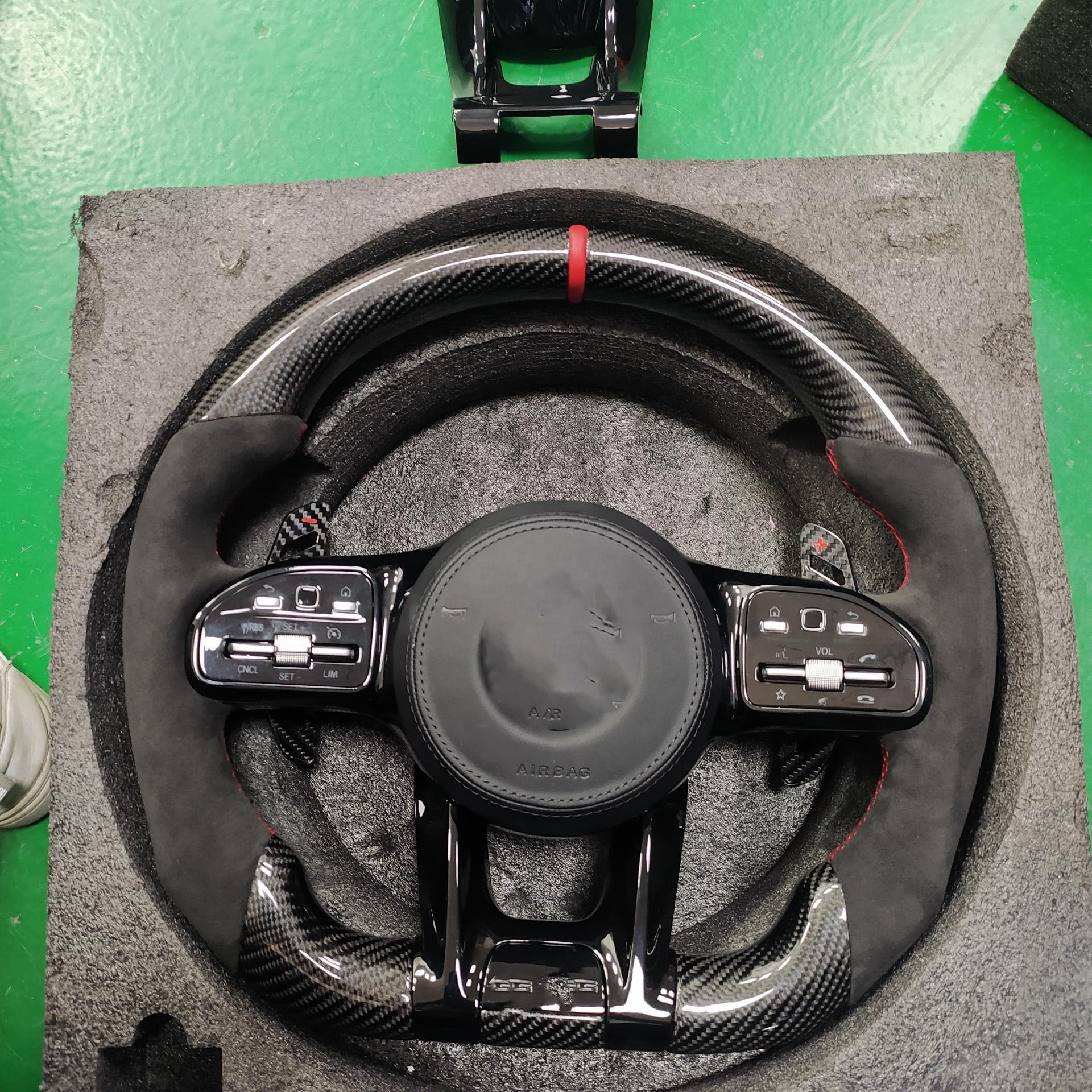 Car Steering Wheel For Mercedes-Benz CLASS W205 W204 W222 W463 W464 AMG GLA GLC CLS CLA Carbon Fiber Steering Wheel