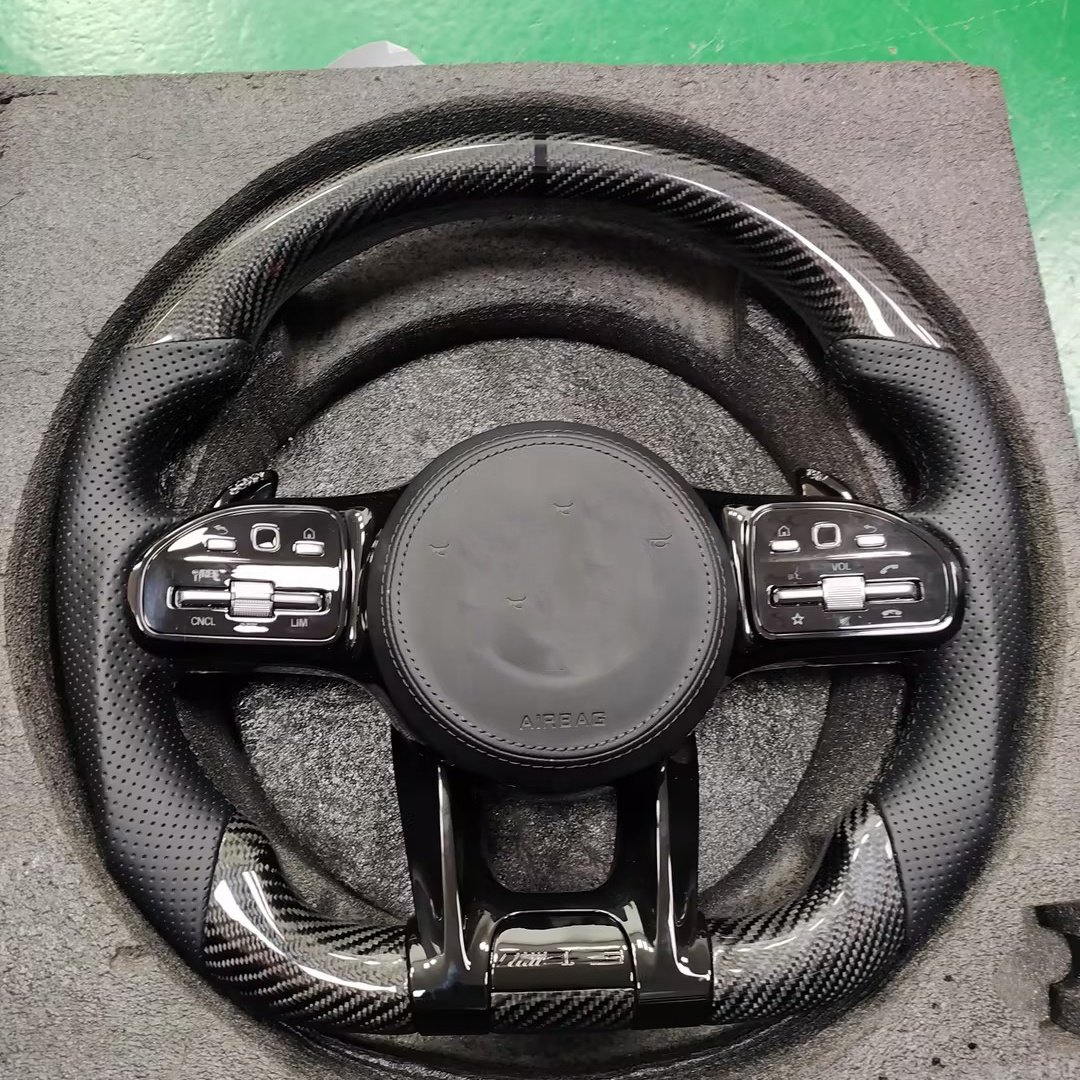 Car Steering Wheel For Mercedes-Benz CLASS W205 W204 W222 W463 W464 AMG GLA GLC CLS CLA Carbon Fiber Steering Wheel