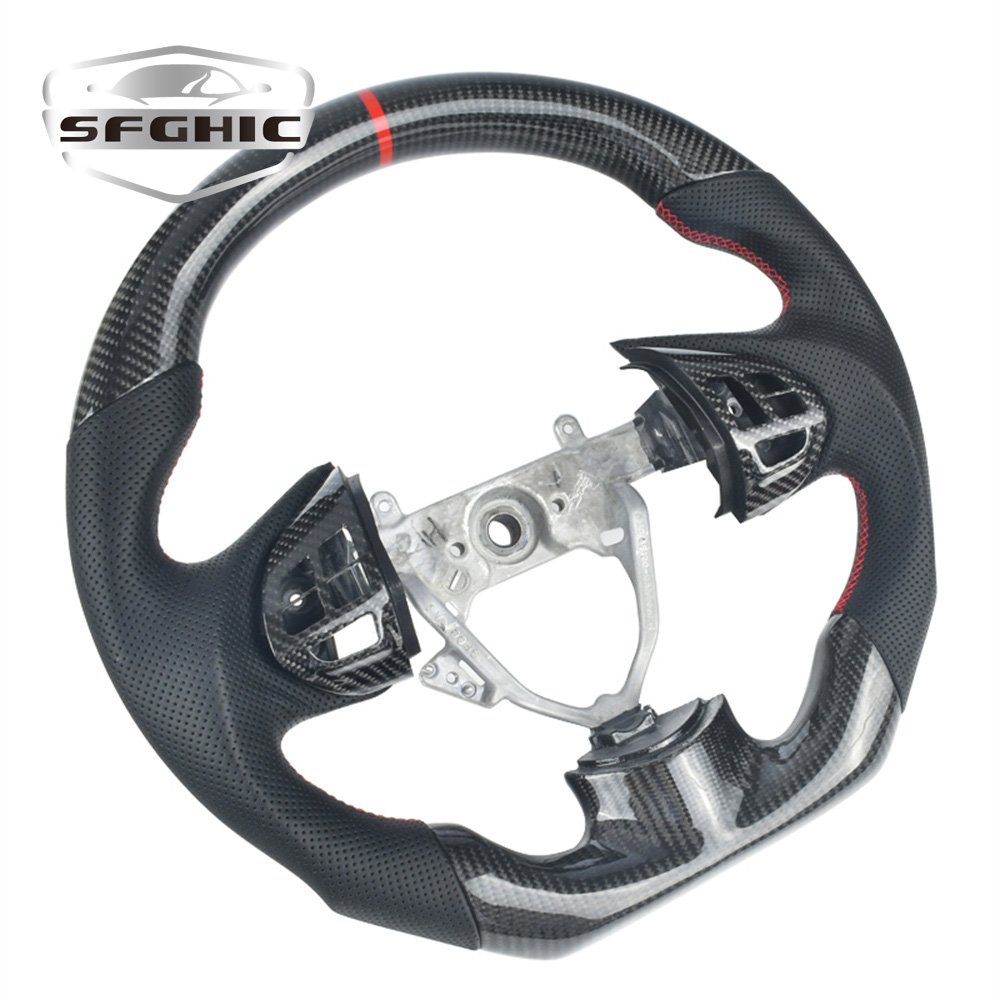 Customizable Car Steering Wheel For Mitsubishi Lancer Evolution EVO EX X 10 2007-2017 Real Carbon Fiber Steering Wheel