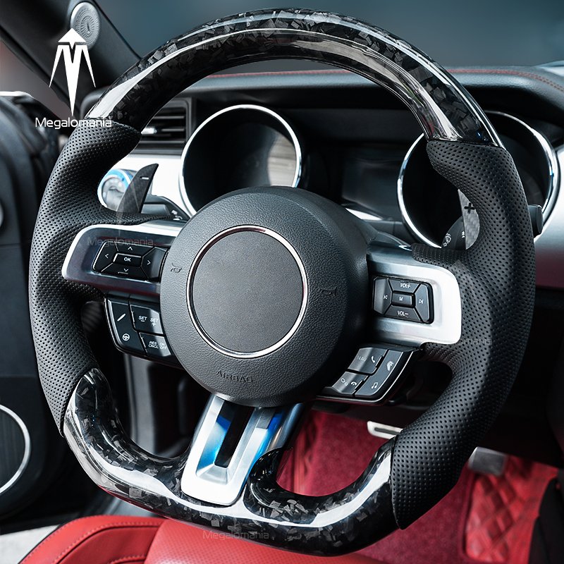 Car interior accessories steering wheel carbon fiber magnetic shift paddle for ford 2015 2016 2017 2018-2023 Mustang Shelby GT