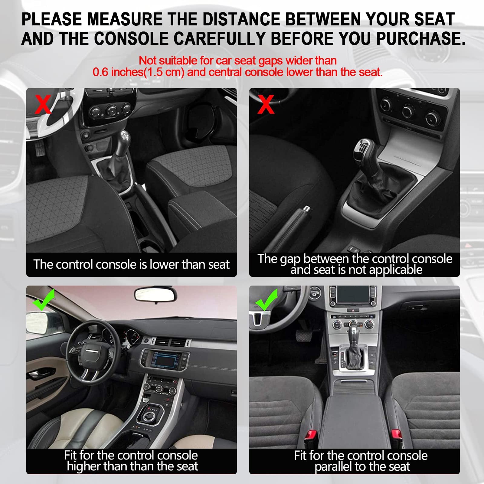 Universal Car Seat Gap Leather Storage Box with Card Phone Holder Pocket Armrest Storage Box Universal for All Cars