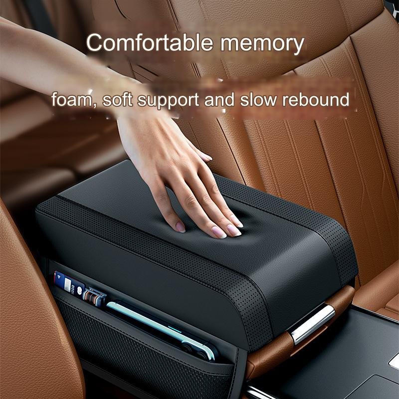 Universal Memory Foam Extender Protector Leather Mat Center Console Elbow Cushion Car Armrest Storage Box for hyundai