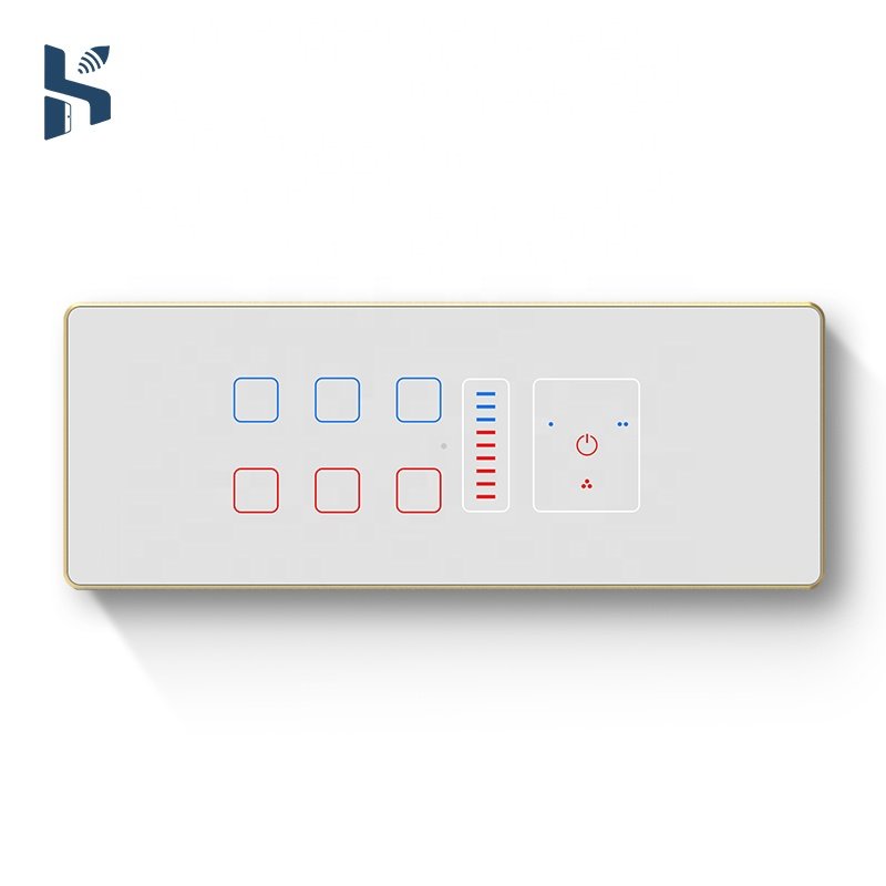 Tuya Smart WiFi Fan Adjustment 6&8M Touch Switch APP Remote Control Voice Control 10A 240V Smart Life Glass Wall Switch India