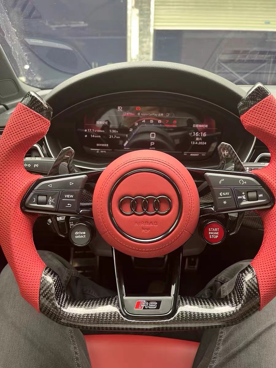 Steering Wheel For Audi A3 A4 A5 A6 A7 Q3 Q5 Q7 Fully Perforated Steering Wheel Flat Bottom Steering Wheel Campaign Assembly