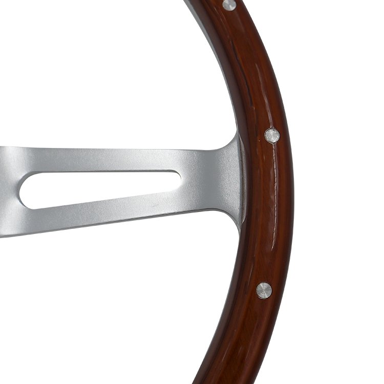 Universal 380mm dia 3 Spoke Vintage Car Wooden Steering Wheel