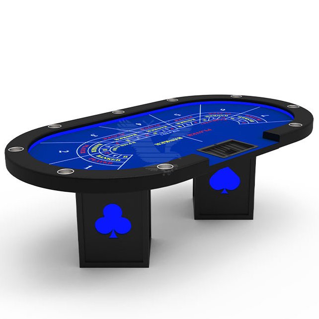 YH 102inch Professional Poker Table Trade Custom Luxury Casino Baccarat Table Lamp LED Lighting