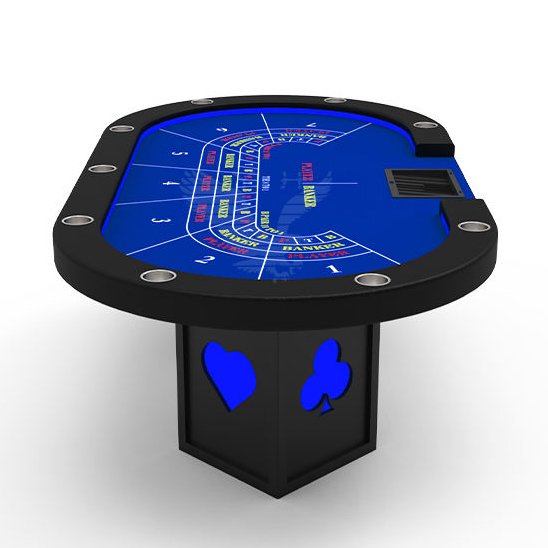 YH 102inch Professional Poker Table Trade Custom Luxury Casino Baccarat Table Lamp LED Lighting