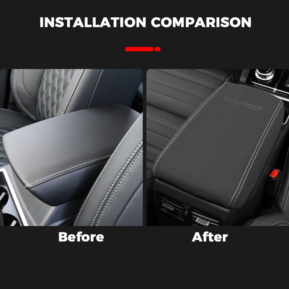 Car Armrest Protector Interior Accessories Center Console Armrest Box Cover Scratch-resistant Leather for Mitsubishi Outlander
