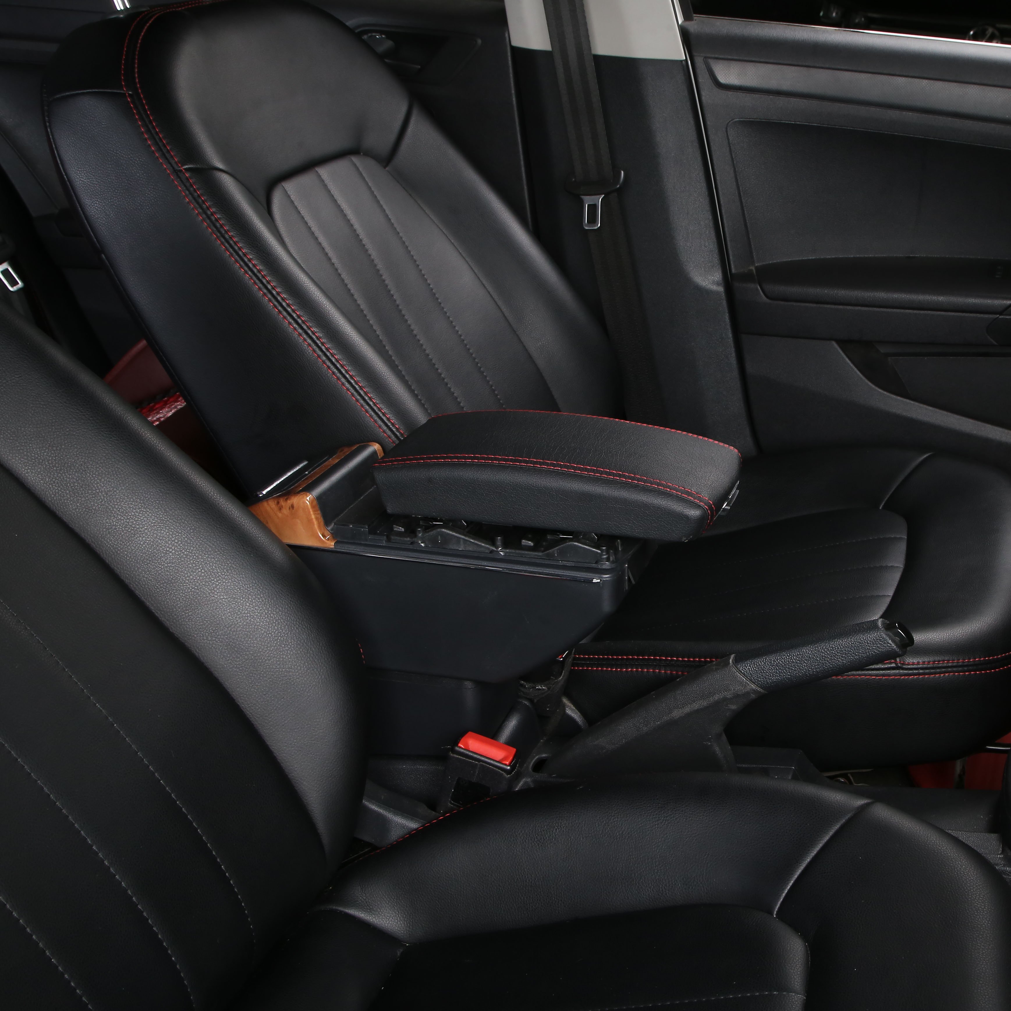 For Volkswagen Caddy 5 Car Armrest Suitable Center Console Storage Box PU Leather Armrest USB Car Interior Parts