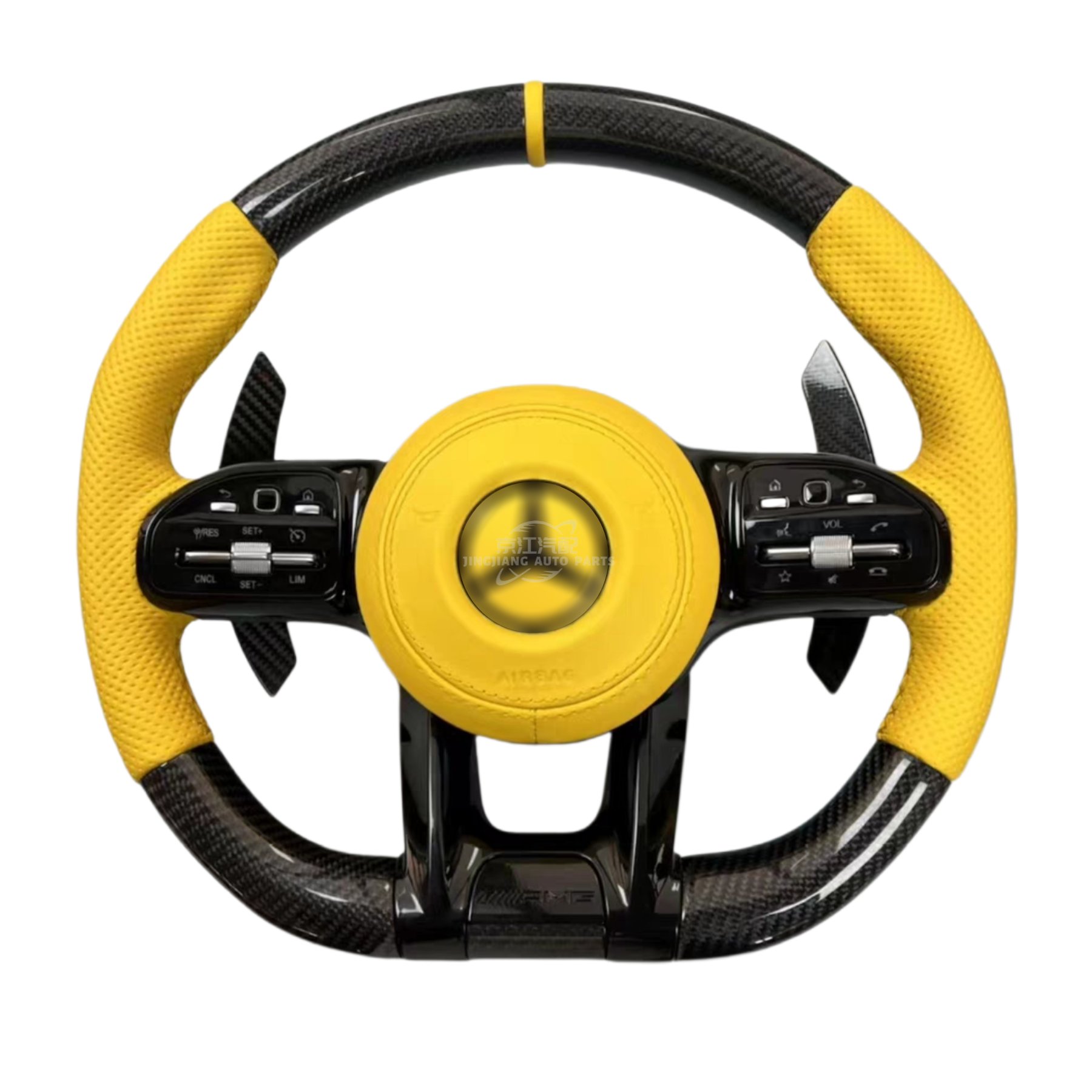Suitable for -mercedes-benz old model modification AMG multifunctional carbon fiber steering wheel Nappa leather