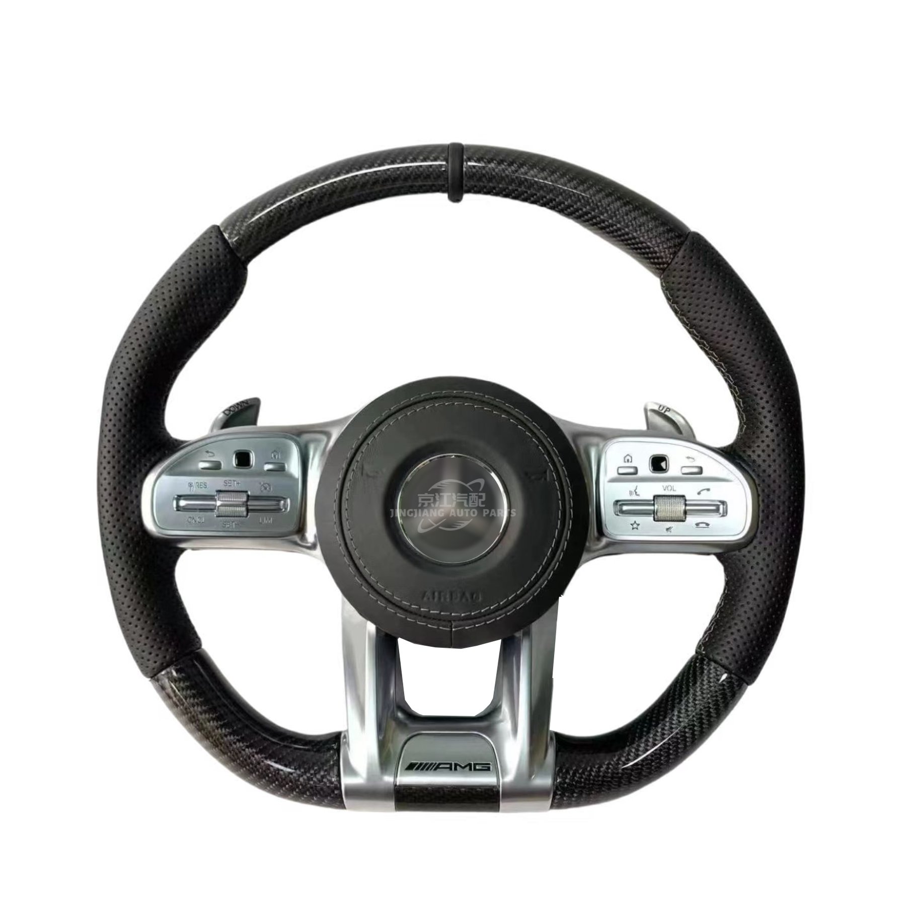 Suitable for -mercedes-benz old model modification AMG multifunctional carbon fiber steering wheel Nappa leather