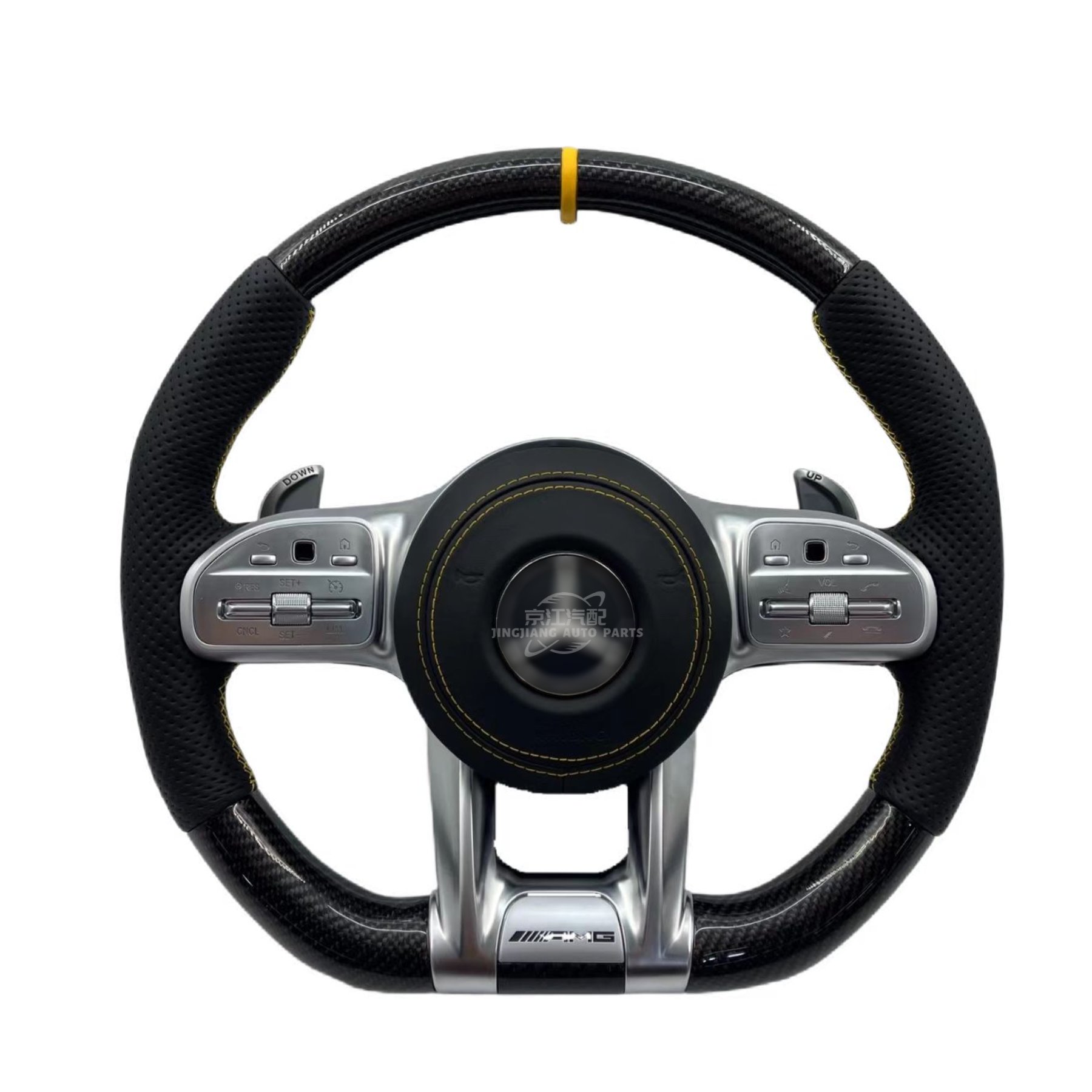 Suitable for -mercedes-benz old model modification AMG multifunctional carbon fiber steering wheel Nappa leather