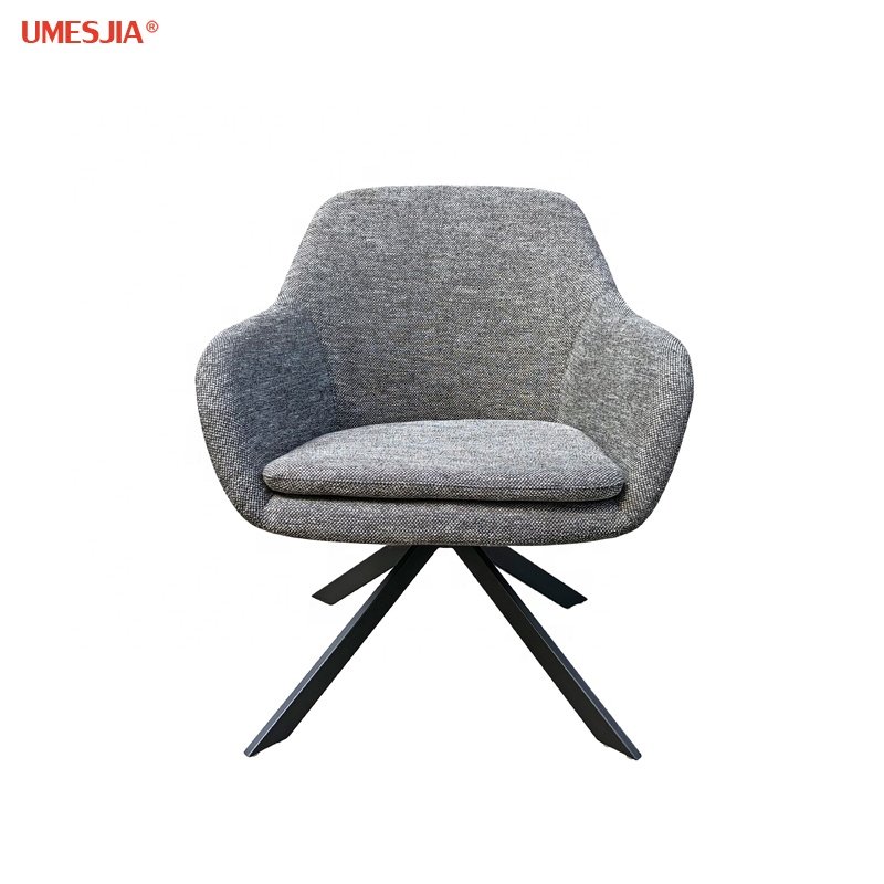 Dining Chair Armchairs with Armrests Seat and Backrest Upholstered Open Base Metal Office Chair
