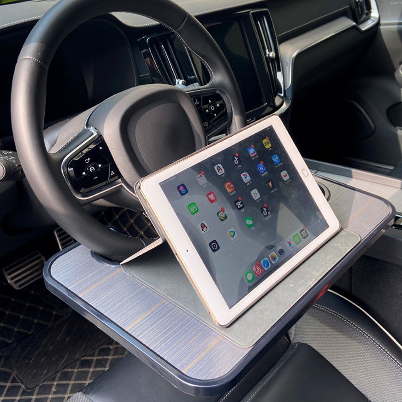 Multifunction Car Table Car Steering Wheel Laptop Bracket Table Plate Vehicle Base Cup Holder Dining Tray Storage Rack