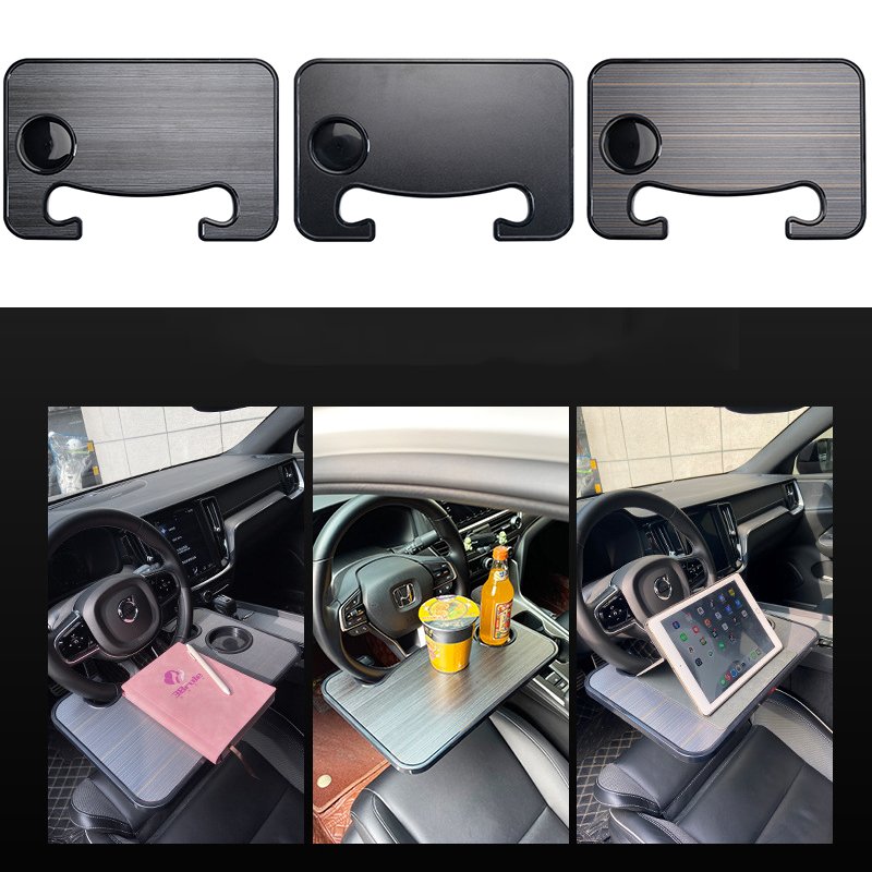 Multifunction Car Table Car Steering Wheel Laptop Bracket Table Plate Vehicle Base Cup Holder Dining Tray Storage Rack