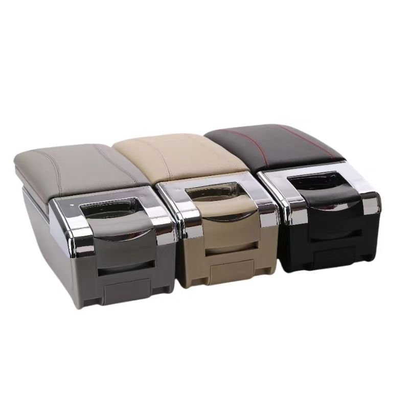 Customized Wireless Charging Car Armrest High Quality PU Leather Rotatable Storage Armrest Box for Vinfast VF3