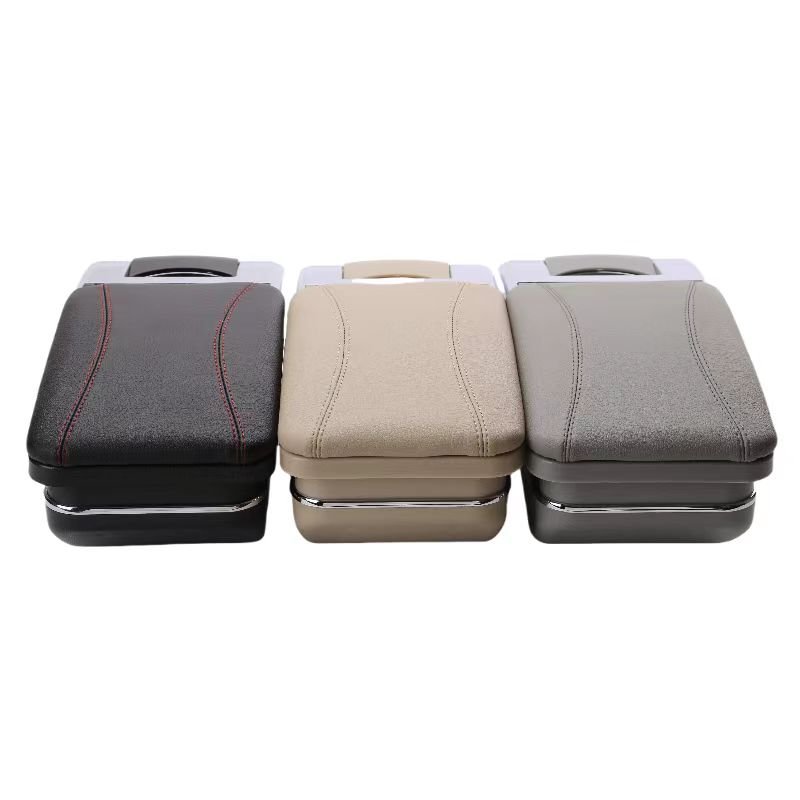 Customized Wireless Charging Car Armrest High Quality PU Leather Rotatable Storage Armrest Box for Vinfast VF3