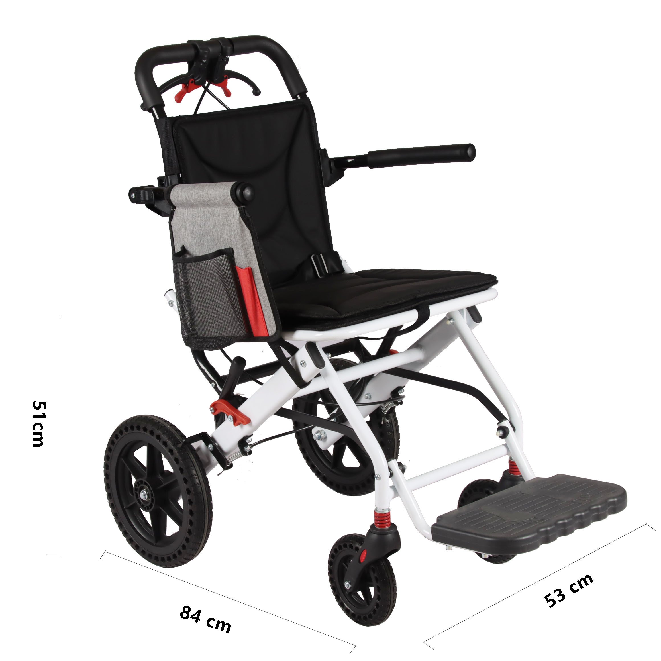 Chinese Wheelchair Supplier Durable 12 Inch ultra Light Portable Aluminum Wheelchair for Travelling