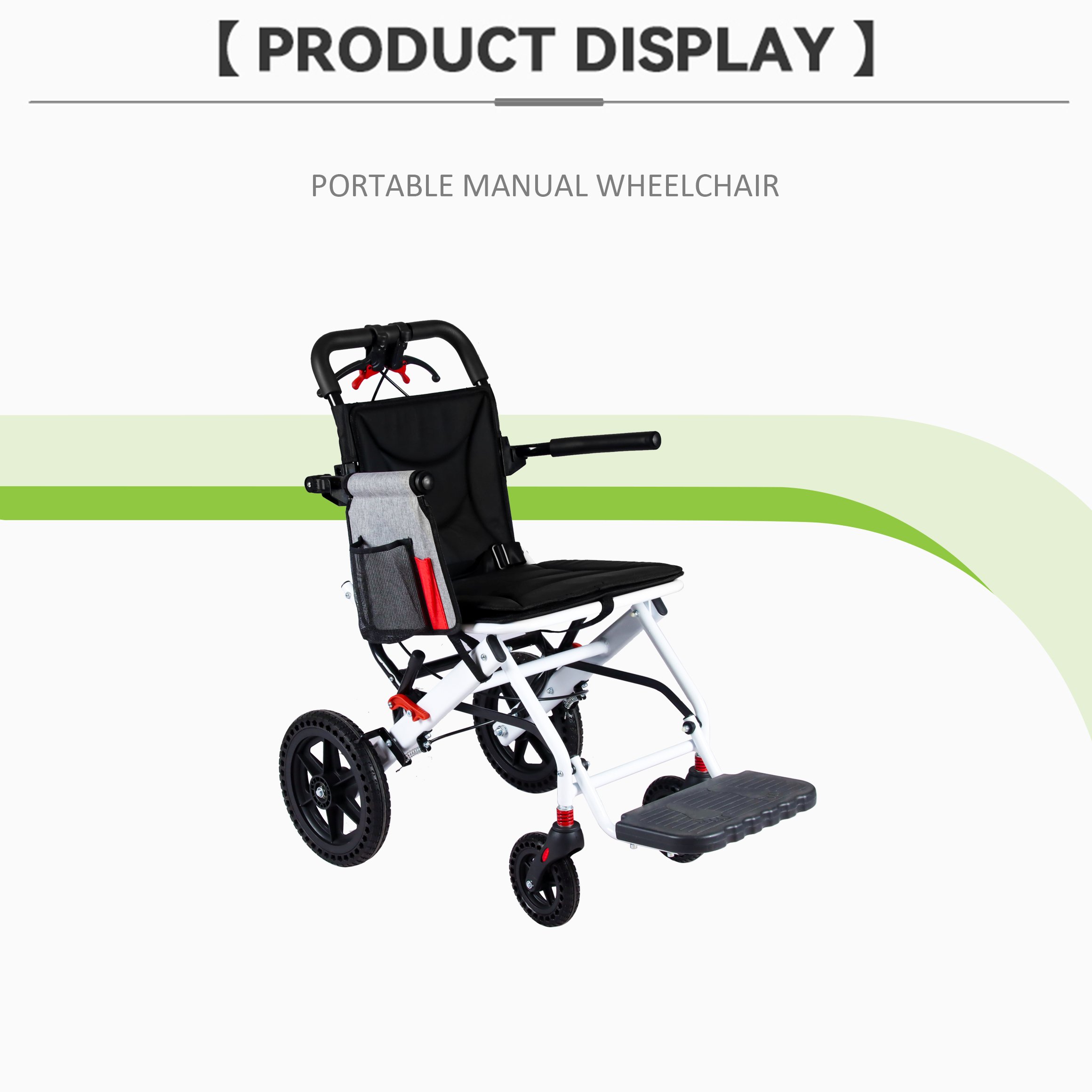 Chinese Wheelchair Supplier Durable 12 Inch ultra Light Portable Aluminum Wheelchair for Travelling