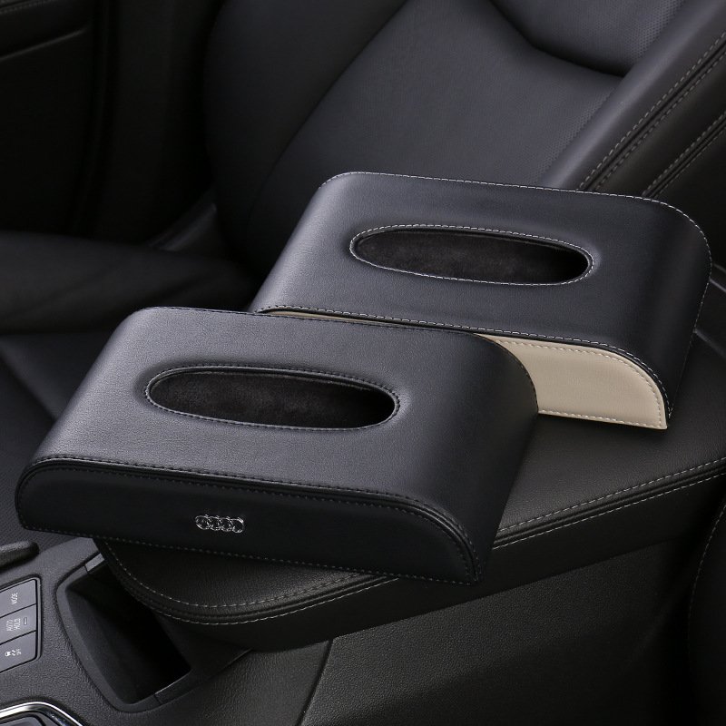 Leather Car Armrest Tissue Box Dashboard Tissue Paper Holder Case Storage Box Interior Accessories Universal for Car Home