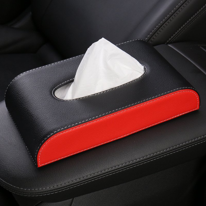 Leather Car Armrest Tissue Box Dashboard Tissue Paper Holder Case Storage Box Interior Accessories Universal for Car Home