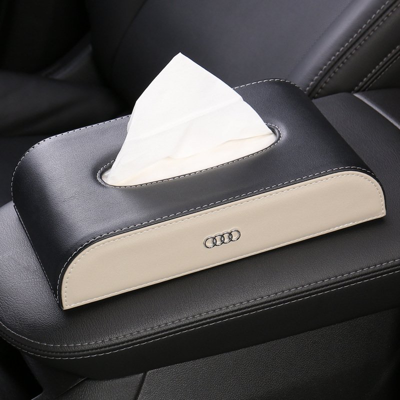 Leather Car Armrest Tissue Box Dashboard Tissue Paper Holder Case Storage Box Interior Accessories Universal for Car Home