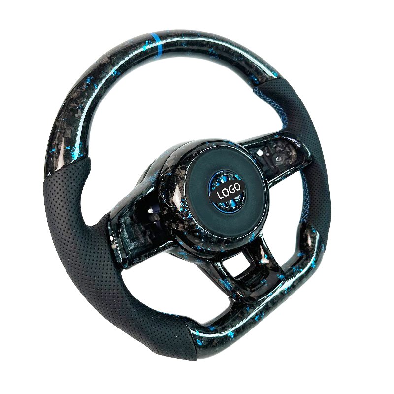 Blue Forged Carbon Fiber Car Steering Wheel for Volkswagen Golf 7R GOLF 7.5 GTI GTS GTD GTE Polo GTI Custom Steering Wheel