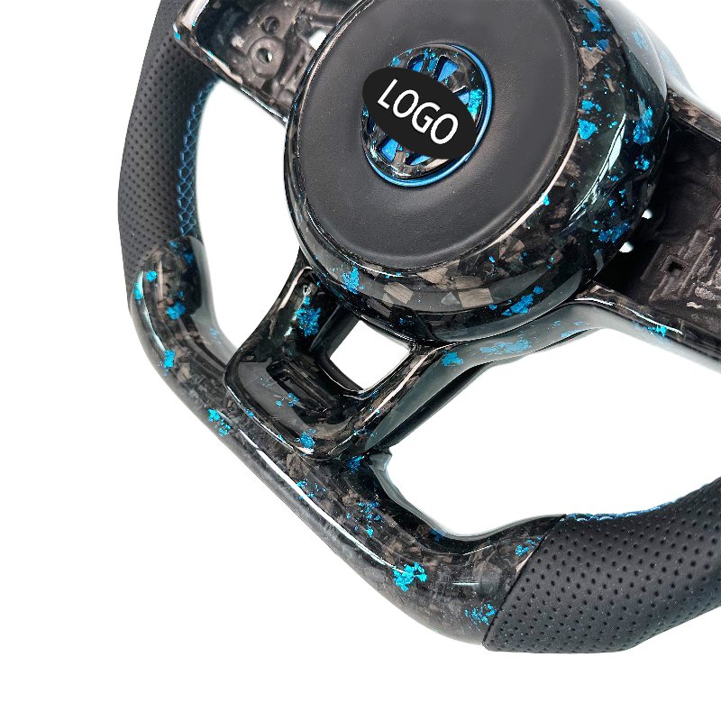 Blue Forged Carbon Fiber Car Steering Wheel for Volkswagen Golf 7R GOLF 7.5 GTI GTS GTD GTE Polo GTI Custom Steering Wheel