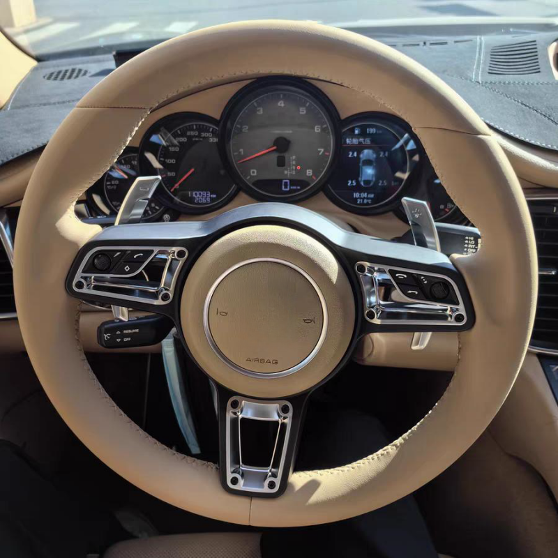 Real Carbon Fiber Steering Wheel For Porsche Cayenne Panamera Cayman Boxster Carrera Car Interior Accessories