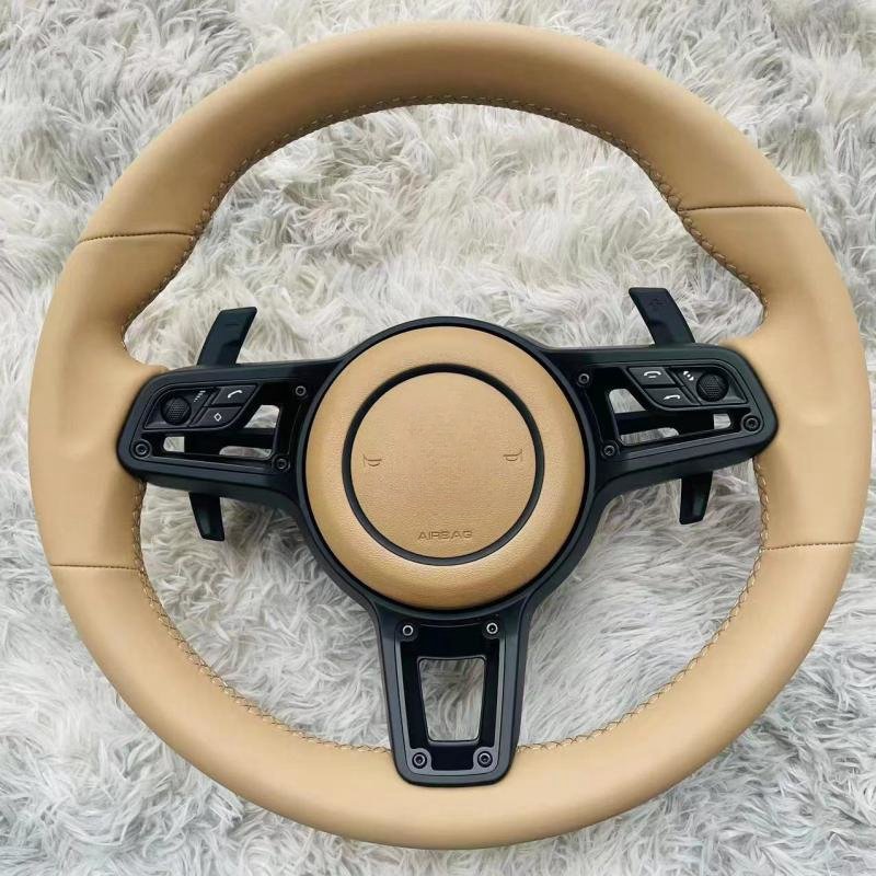 Real Carbon Fiber Steering Wheel For Porsche Cayenne Panamera Cayman Boxster Carrera Car Interior Accessories