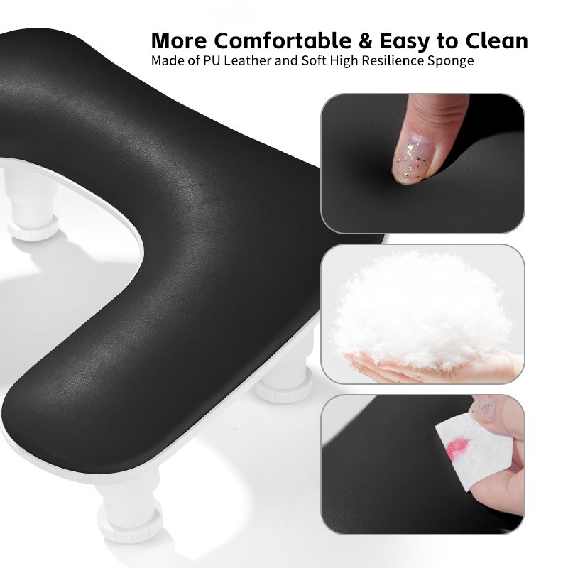 Height Adjustable Armrest Pillow New U Shape Luxury Foldable Nail Arm Rest Leather Manicure Hand Pillow