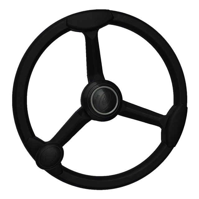 Black universal truck steering wheel PU foam