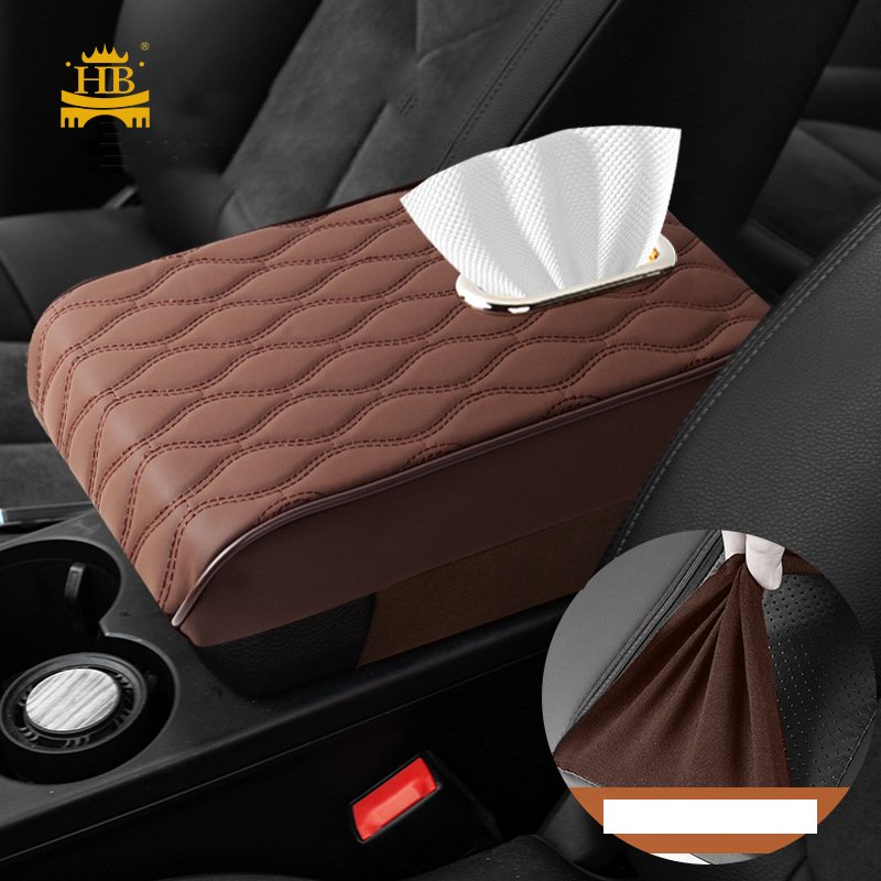Car Arm Rest Protection Cushion Pad Tissue Holder Memory Foam Universal Car Center Console Box Cover