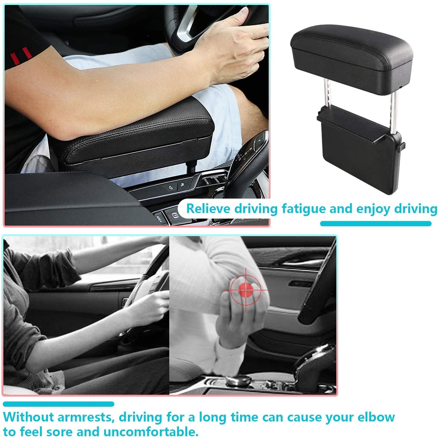 Adjustable Interior Car Accessories Console Box Armrest Universal Armrest Multifunctional Storage Box Car Arm Rest