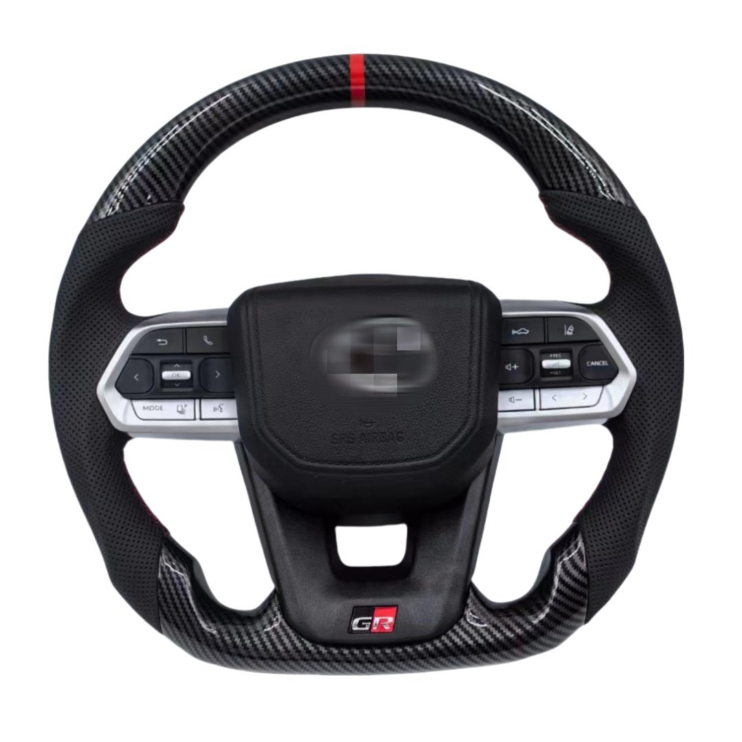 for Toyota LAND CRUISER LC300 Black button steering wheel 2008 2021 GR-style Carbon fiber steering wheel LC79 LC76 LC70