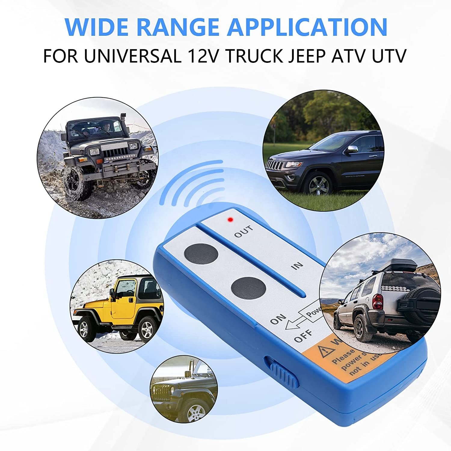 2Pcs Wireless Winch Remote Control Kit Max. 150ft, 250A Winch Solenoid Relay 12V Winch Relay Contactor for 2000-5000lbs ATV UTV