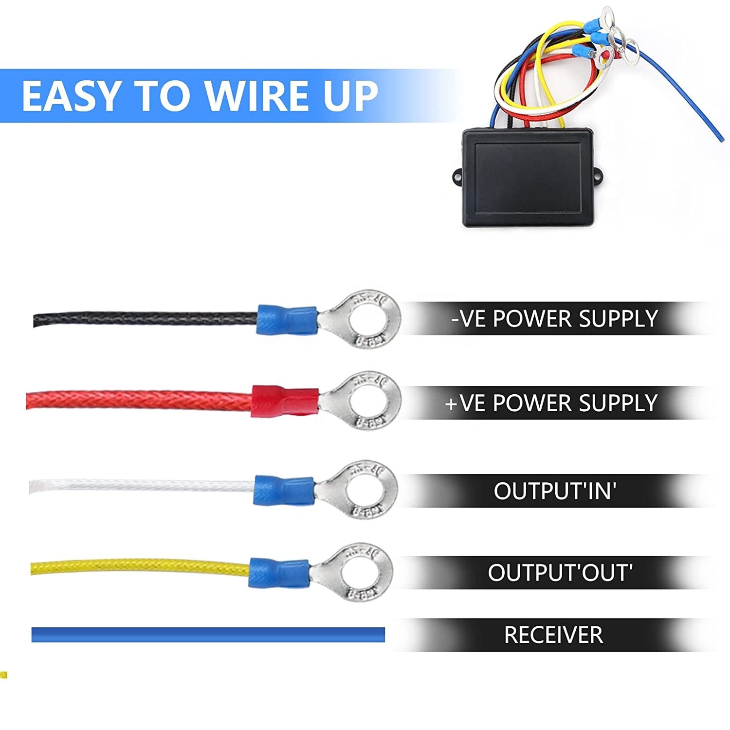 2Pcs Wireless Winch Remote Control Kit Max. 150ft, 250A Winch Solenoid Relay 12V Winch Relay Contactor for 2000-5000lbs ATV UTV