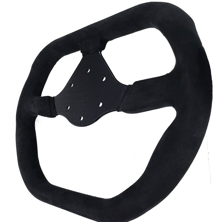 Clubsports Racing Game Simulator Universal 310mm Microfiber Leather D-Shape Racing Steering Wheel
