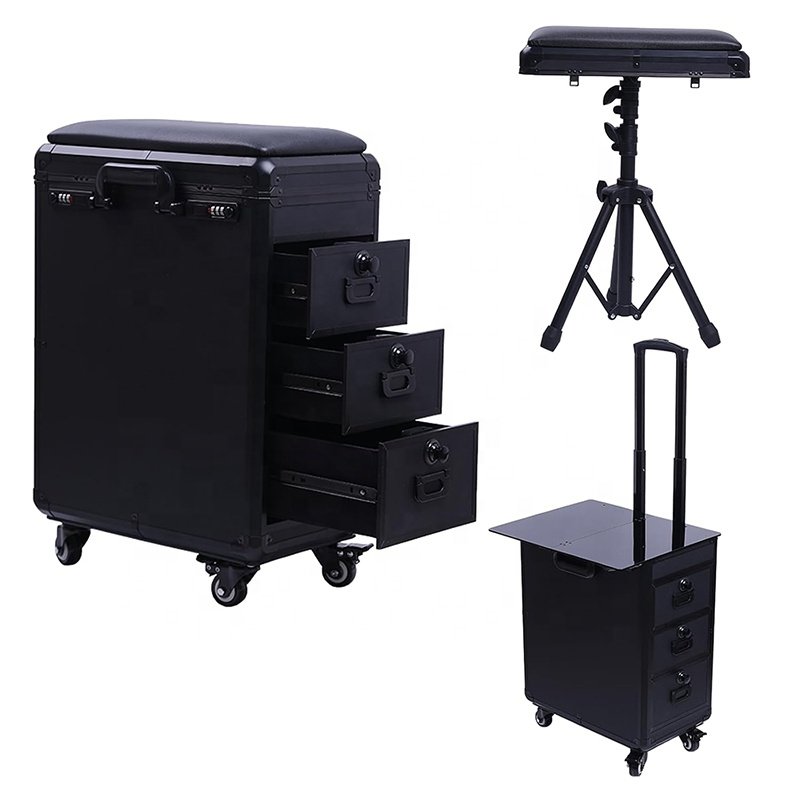 Wholesale Professional Multi-functional Tattoo Workstation With Arm Rest Adjustable Desk Suitcase Set Tattoo Trolley Case