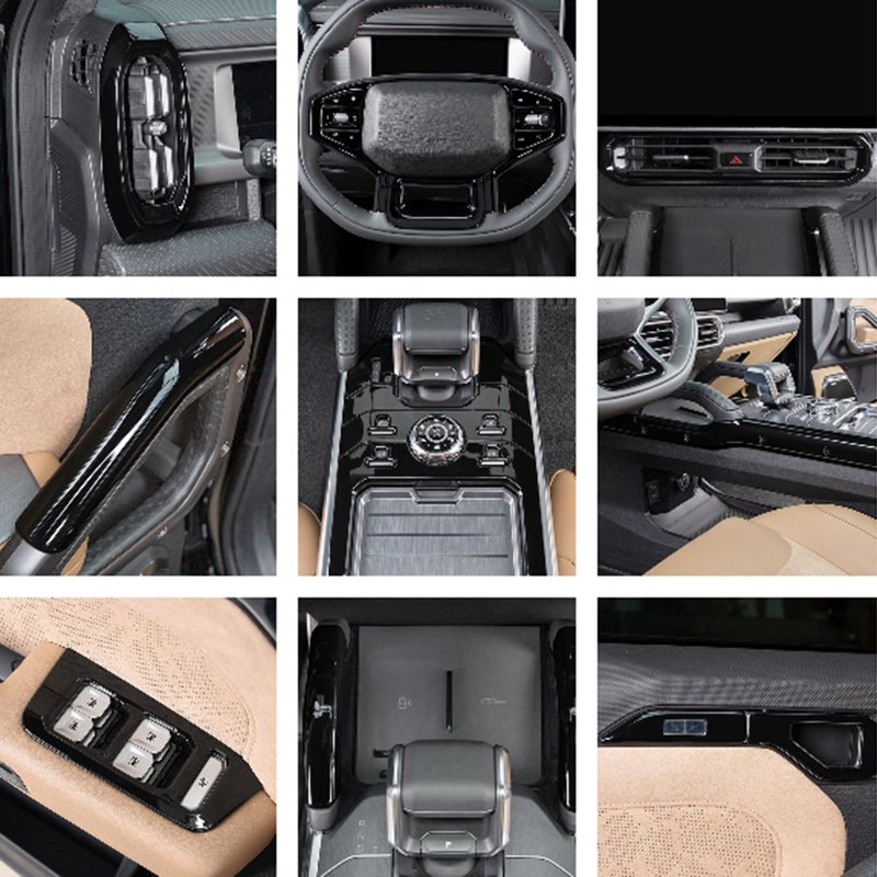 Car Accessories Glossy Black Interior Decoration Cover Trim Kit for Chery Jetour Traveller T2 2023-2025