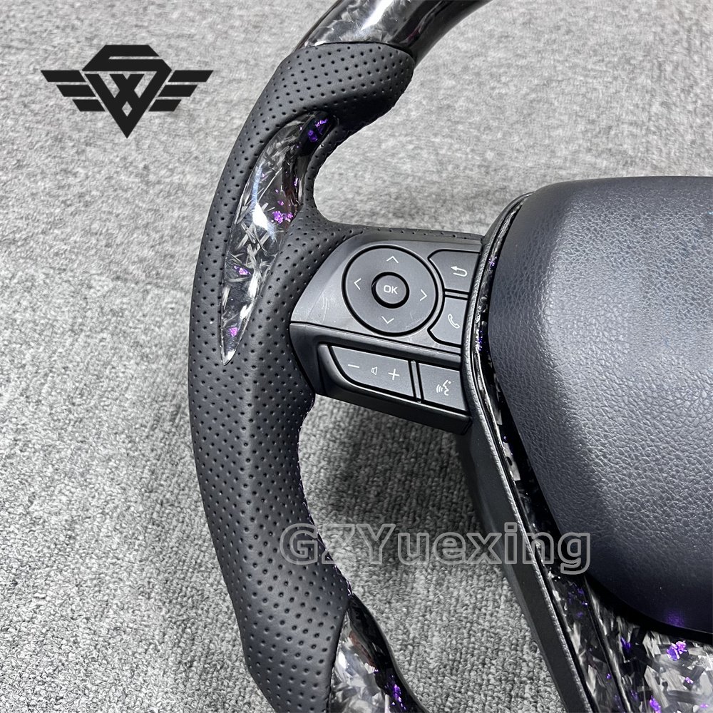 Hot Selling Car Steering Wheel Suitable For Toyota Camry Purple Powder Forged Carbon Steering Wheel Assembly