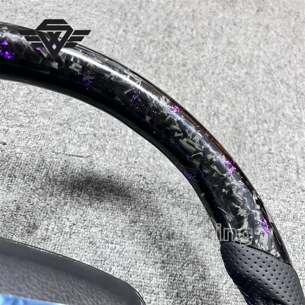 Hot Selling Car Steering Wheel Suitable For Toyota Camry Purple Powder Forged Carbon Steering Wheel Assembly
