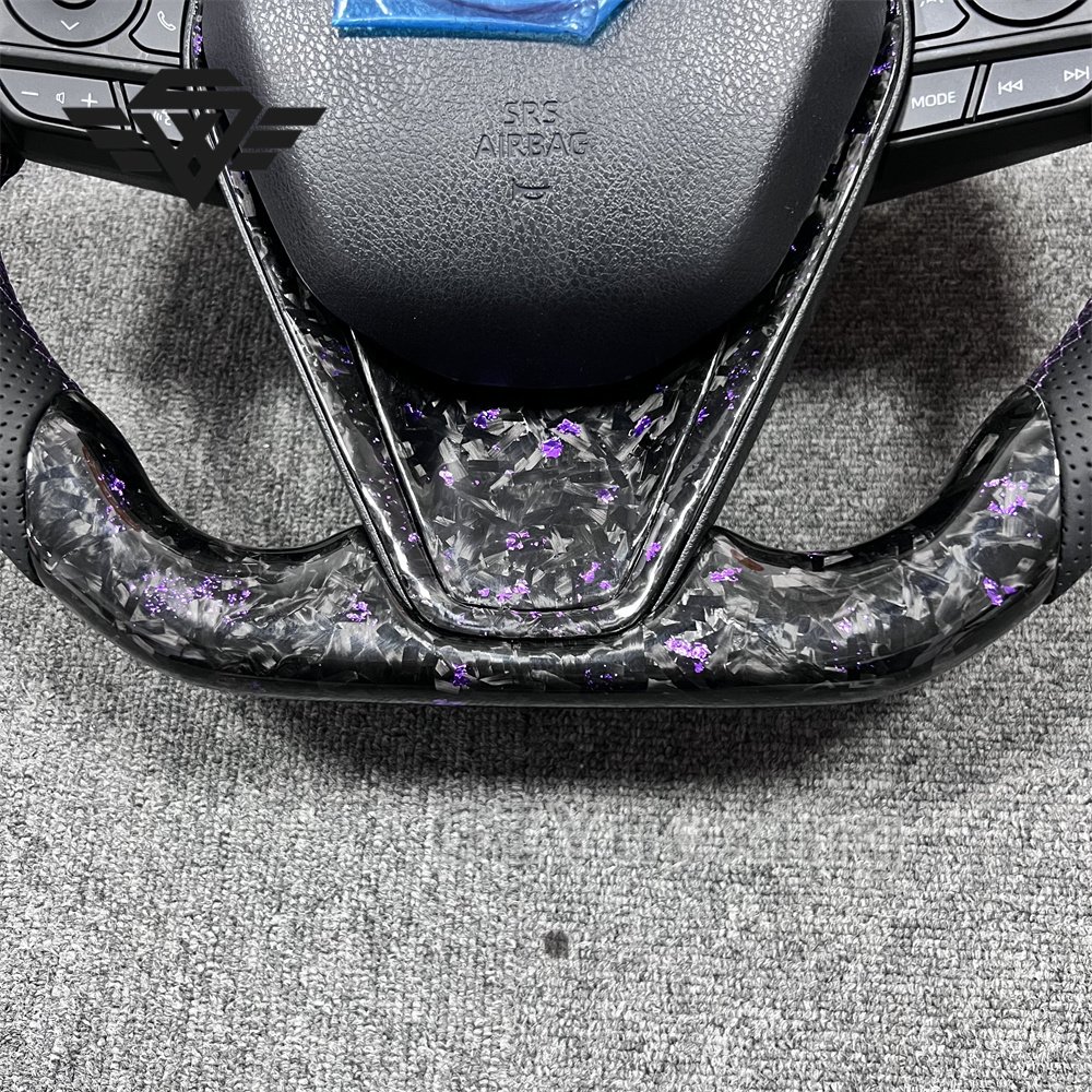 Hot Selling Car Steering Wheel Suitable For Toyota Camry Purple Powder Forged Carbon Steering Wheel Assembly